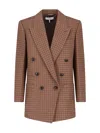 Chloé Wool-blend Button-front Jacket With Silk Lining In Brown