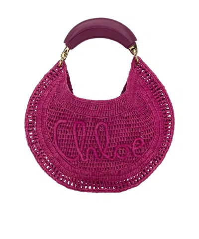 CHLOÉ CHLOÉ SUMMER BANANA WOVEN TOP HANDLE BAG
