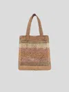 Chloé Chloe Embroidered Raffia Small Summer Banana Shopping Bag In Brown