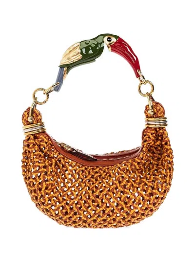 Chloé Woven Leather Tote Bag In Orange