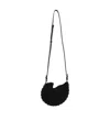 Chloé Circular Shell Woven Shoulder Bag In Black