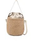 Chloé Womens Chloe Woody Small Paper Bucket Bag In Neutral