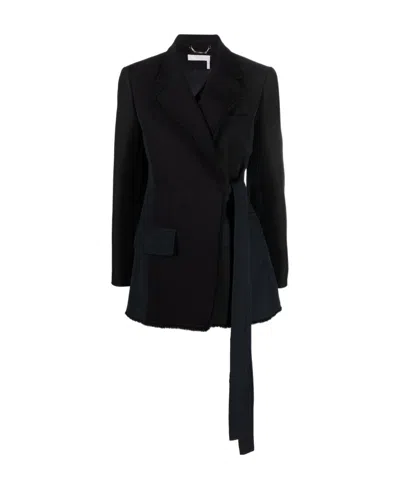 Chloé Wraparound Panelled Blazer In Black