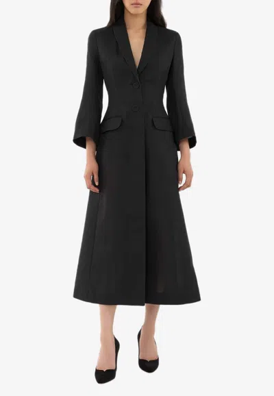 Chloé X Atelier Jolie Single-breasted A-line Long Coat In Black