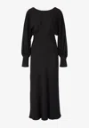 Chloé + Atelier Jolie Open-back Gathered Silk-cady Maxi Dress In Black
