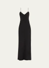 Chloé X Atelier Jolie Silk Scalloped Slip Dress In Black