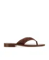 Chloé X Eres Leather Thong Flip Flops In Brown