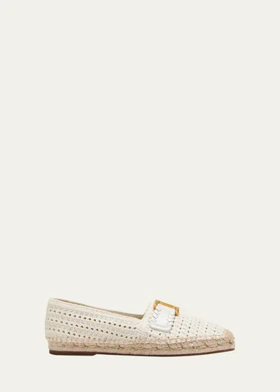 Chloé X High Summer Marcie Crochet Buckle Espadrilles In 122 Eggshell