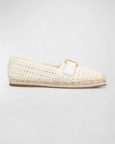 Chloé X High Summer Marcie Crochet Buckle Espadrilles In 122 Eggshell