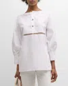 Chloé X High Summer Poplin Blouse With Netted Detailing In White