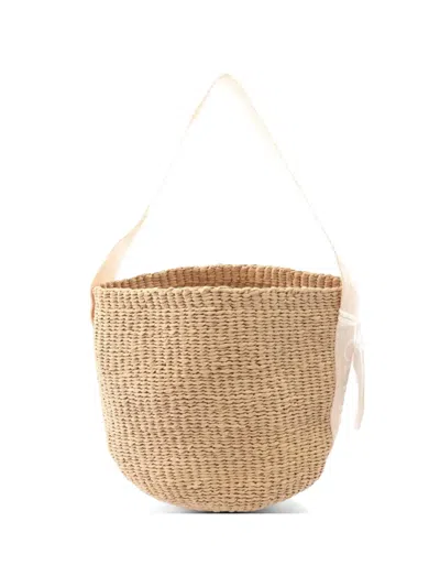 Pre-owned Chloé X Mifuko 2020s Woven Tote Bag In Neutral