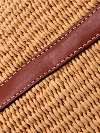 Pre-owned Chloé X Mifuko Basket Raffia With Leather Large Tote Bag In Neutral