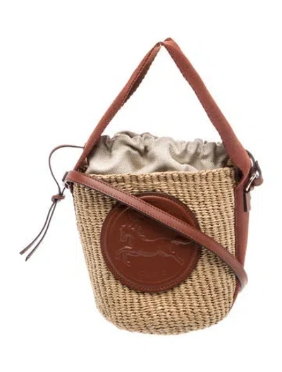 Pre-owned Chloé X Mifuko Straw Bucket Bag W/ Tags In Neutral