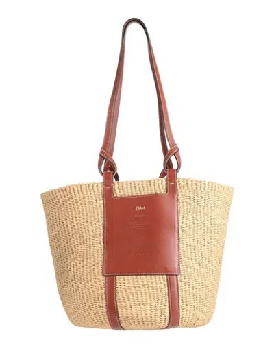 Chloé X Mifuko Woman Shoulder Bag Tan Size - Paper, Calfskin In Brown