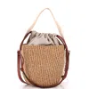 Chloé X Mifuko Woody Small Raffia Bucket Bag In Brown