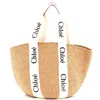 CHLOÉ X MIFUKO WOODY TOTE RAFFIA LARGE