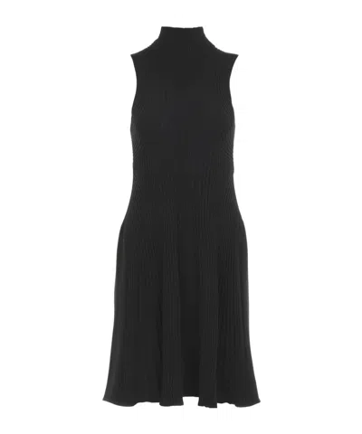 Chloé Xiao Gao Collar Mini Wool Dress In Black