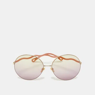 Pre-owned Chloé Yellow Gradient Ch0055s Oversized Sunglasses