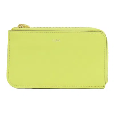 Pre-owned Chloé Yellow Leather Coin Purse/coin Case ()