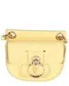 Chloé Yellow Raffia & Leather The Mini Flat Pouch (authentic Pre-loved)