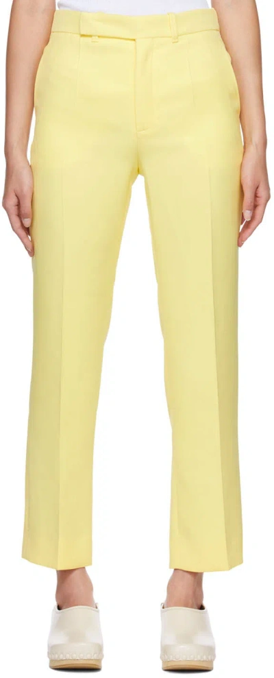 Chloé Straight-leg Ankle Silk Crepe Trousers In Multicolor