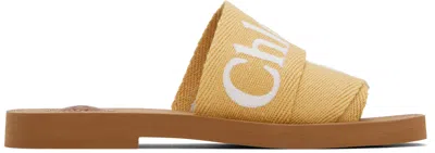 CHLOÉ YELLOW WOODY SANDALS