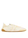 Chloé Kick Suede-trimmed Leather Sneakers In Nude