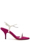 Chloé Chloe Zia 80 Crystal-embellished Velvet And Metallic Leather Sandals In Multi