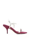 Chloé Chloe Zia 80 Crystal-embellished Velvet And Metallic Leather Sandals In Multi