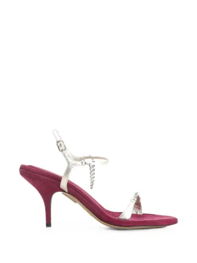 Chloé Chloe Zia 80 Crystal-embellished Velvet And Metallic Leather Sandals In Multi