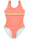 Chloé Zig Zag Detail Swimsuit In Orange
