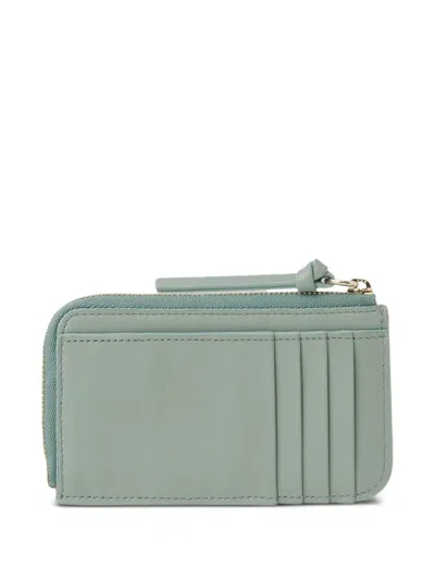 Chloé Zip-around Leather Purse In Green