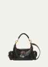 Chloé Camera Bag Medium In Natural Shiny Calfskin In Black