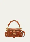 Chloé Small Double Carry Leather Bag With Multipocket Detail In Clay Brown
