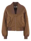 Chloé Zip-front Bomber Jacket In Brown