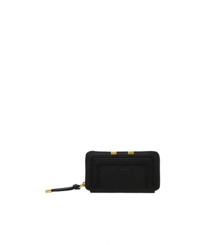 Chloé Zip-up Leather Purse In Black
