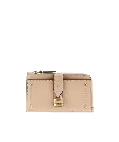 Chloé Zipper Card Holder In Brown