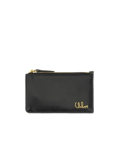 Chloé Zipper Coin Purse In Black