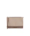 Chloé Two-tone Zipped Clutch Bag In Nude