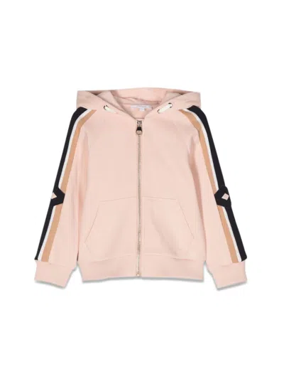 Chloé Kids' Zipper Hoodie In Pink