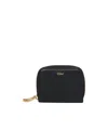 Chloé Banana Zipped Coin Purse In Grained Leather Black Size Onesize 100% Calf-skin Leather In Black