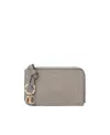 Chloé Gray Alphabet Zip Card Holder In Gray