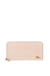 Chloé Iconic Logo Zip-around Leather Wallet In Pink