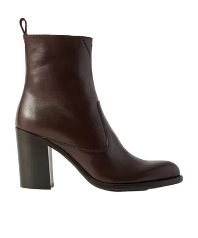 Chloé Zippered Ankle Boots In Brown