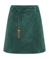 Chloé Leather Miniskirt In Green