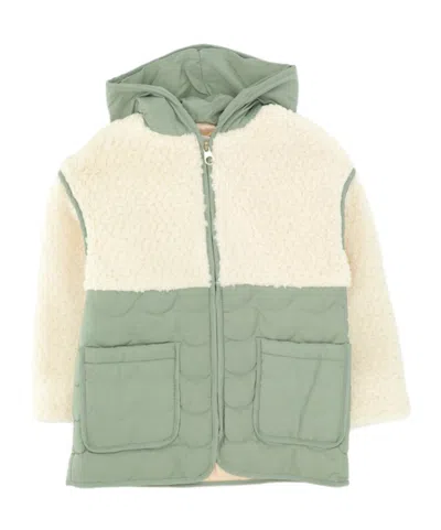 Chloé Kids' Zip-up Faux-fur Coat In Green