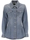 Chloé Long-sleeved Denim Shirt In Foggy Blue