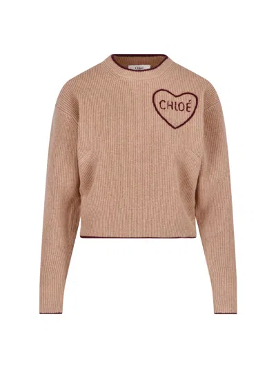 Chloé Wool And Cashmere Sweater In Neutral