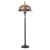 Chloelighting 3 Light Tiffany-style Roses Scalloped Floor Lamp 20" Shade