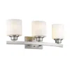 Chloelighting Aaliyah Contemporary 3 Light Brushed Nickel Bath Vanity Light Opal White Glass 23" Wide